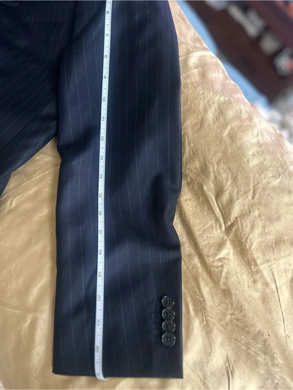 Banana Republic Modern suit - navy with Brown Pinstripes size 38S/ pants 32X30.